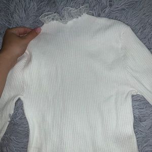 White top with lace detailing
